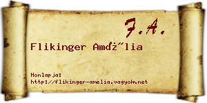 Flikinger Amélia névjegykártya